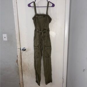 Free People Olive Green Utility Jumpsuit